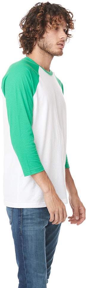 Champion Raglan Baseball T-Shirt White/Dark Green / M