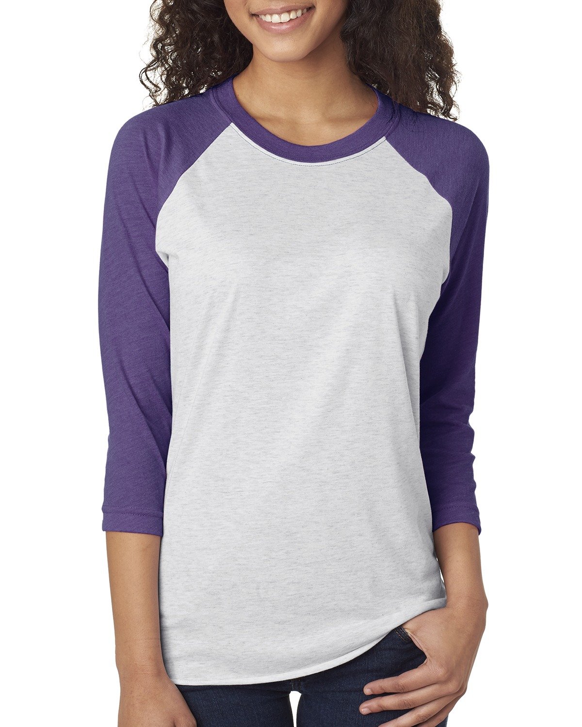 Dallas Stars Retro Brand WOMEN Purple Quarter Sleeve Tri-Blend T-Shirt (M)  