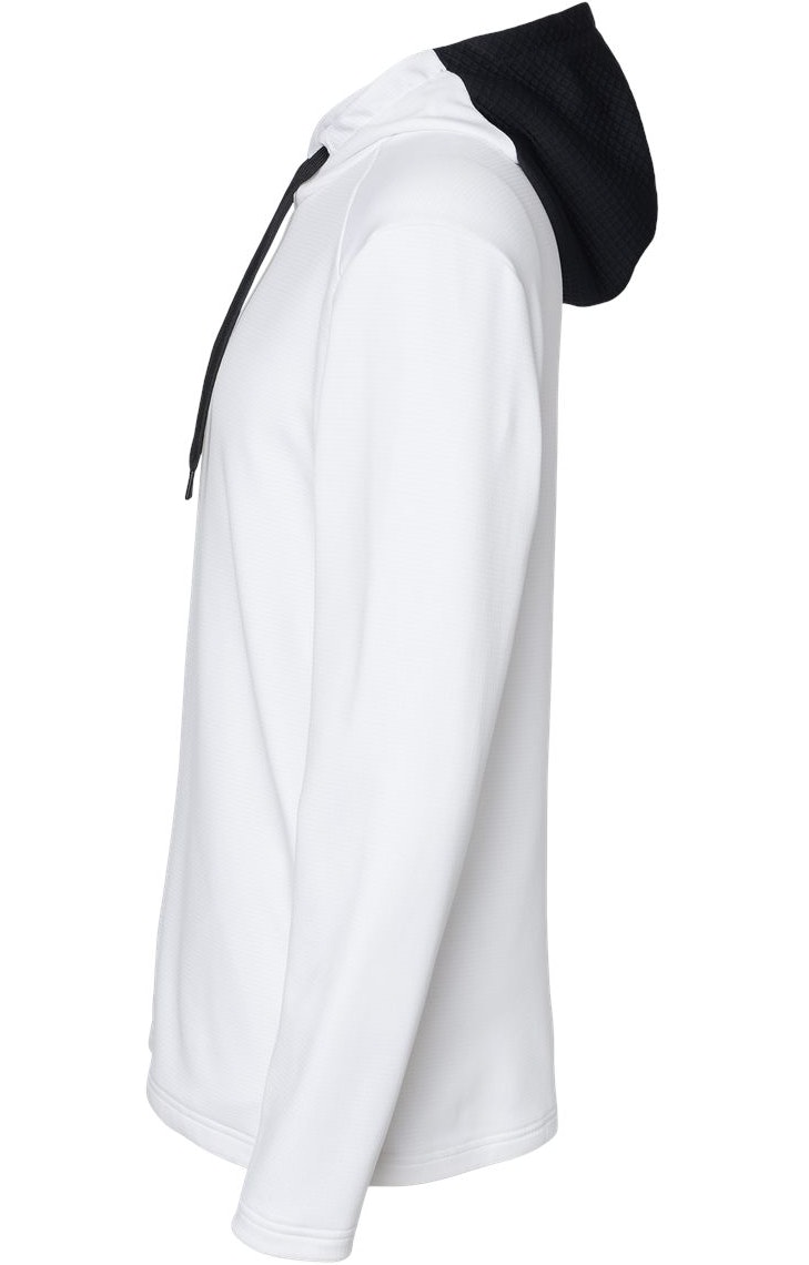 Adidas A530 White Textured Mixed Media Hooded Sweatshirt | JiffyShirts