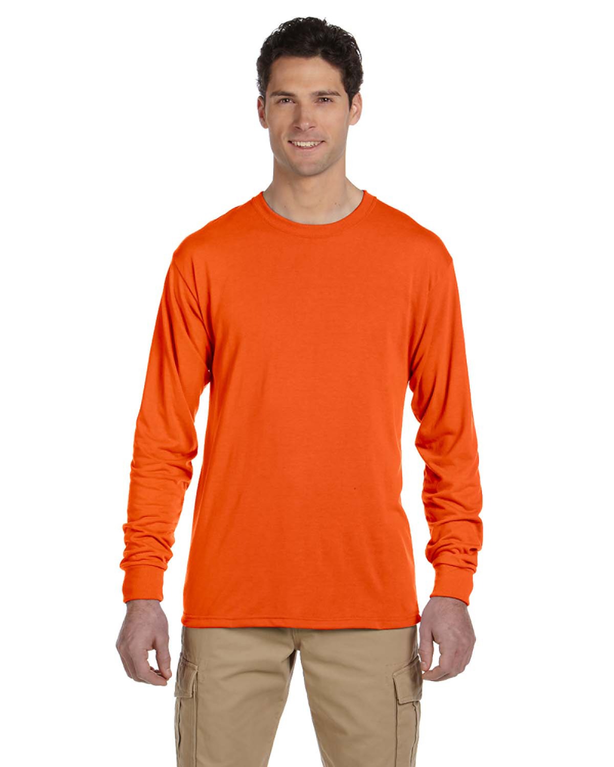 orange dri fit long sleeve shirt
