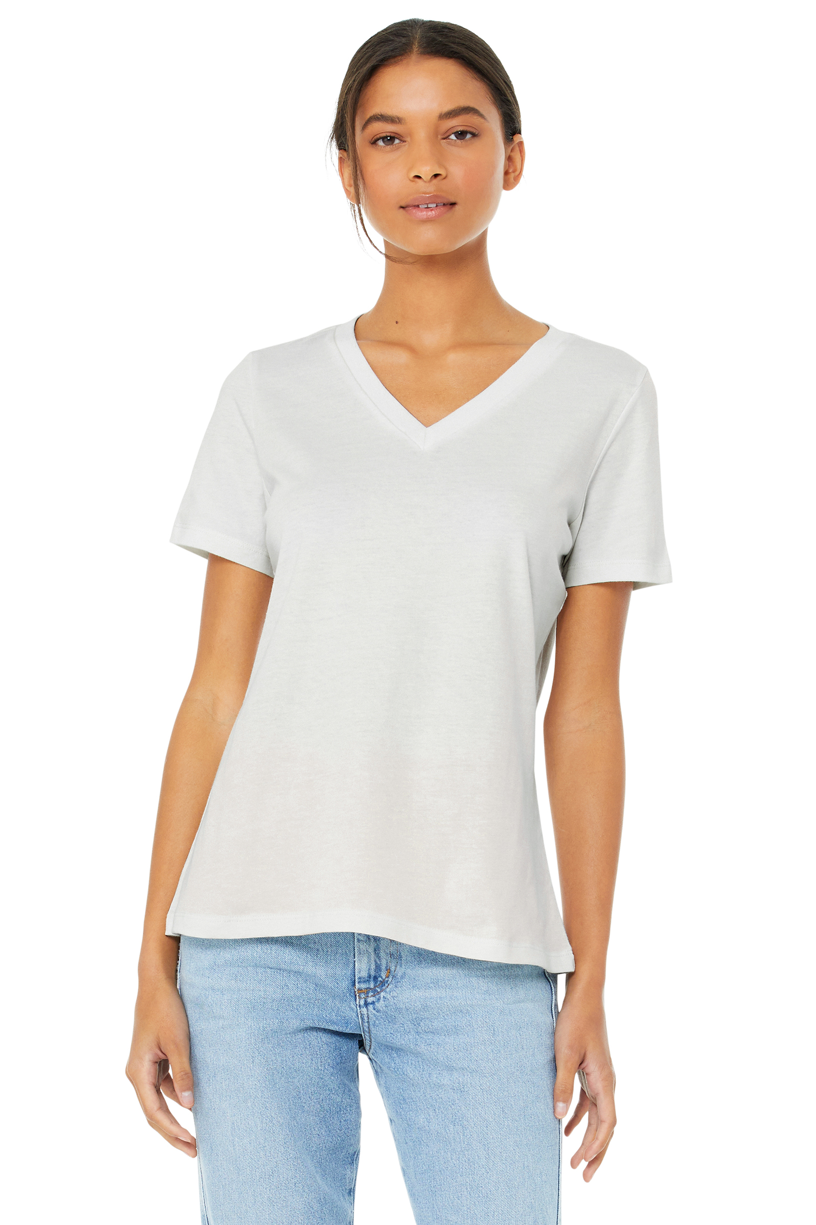 Bella Canvas 6405 Ladies Relaxed Jersey V Neck T Shirt Jiffy Shirts