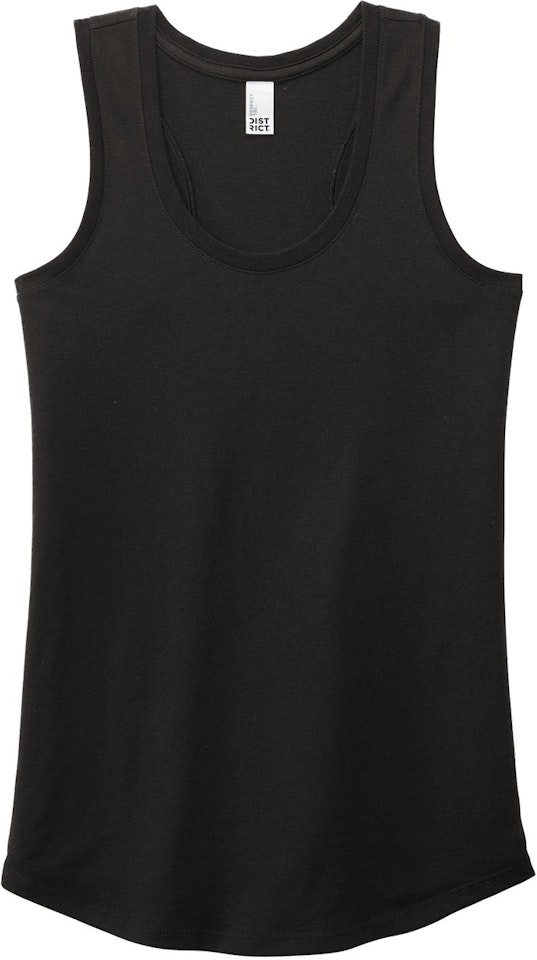 District Made Ladies Perfect Tri Racerback Tank. DM138L Black Frost at   Women's Clothing store