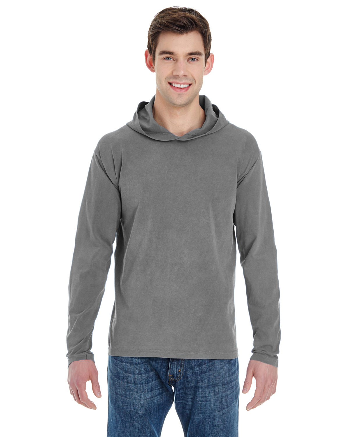 grey hooded t shirt