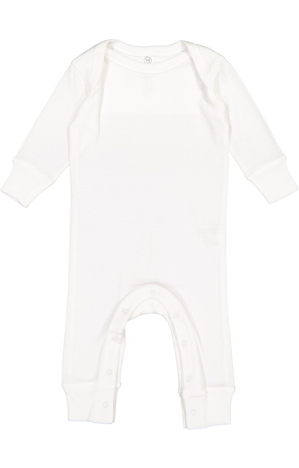 Rabbit Skins 4412 Heather Infant Long-Sleeve Baby Rib Coverall