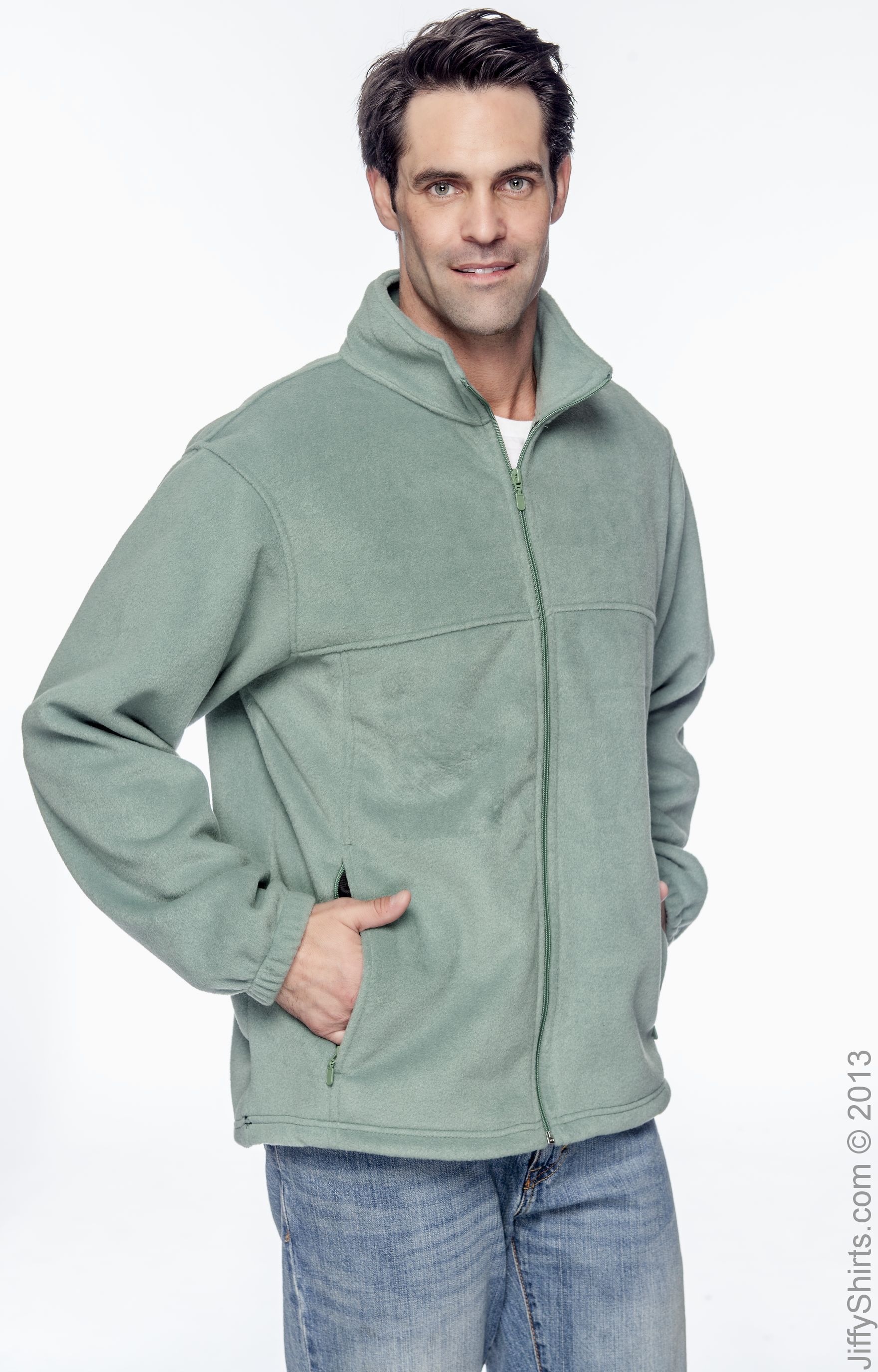 Harriton M990 Men's 8 oz. Full-Zip Fleece - Dill - XL