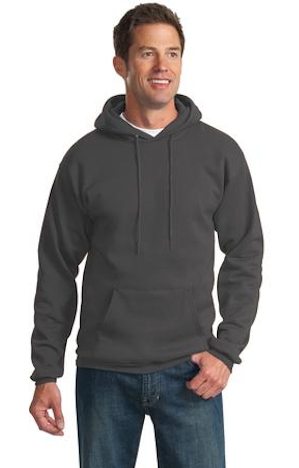 Port & Company PC90H Charcoal Unisex Essential Fleece Pullover Hooded ...