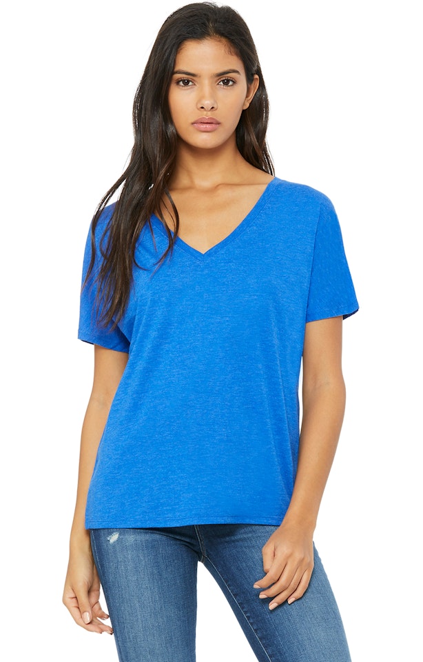 Bella + Canvas 8815 Coral Ladies' Slouchy V-Neck T-Shirt
