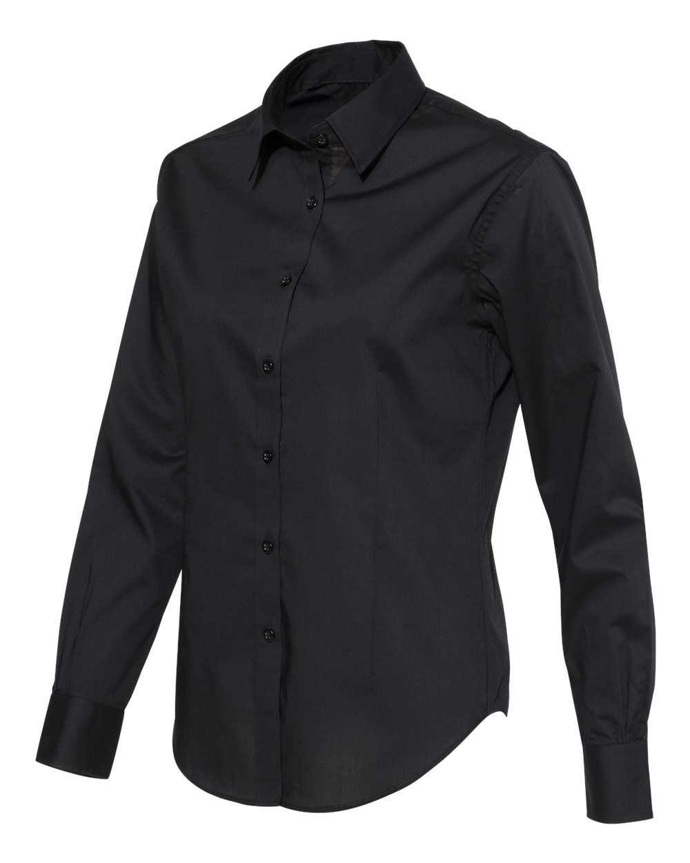 Van Heusen 13V5053 Black Women's Cotton/Poly Solid Point Collar Shirt ...
