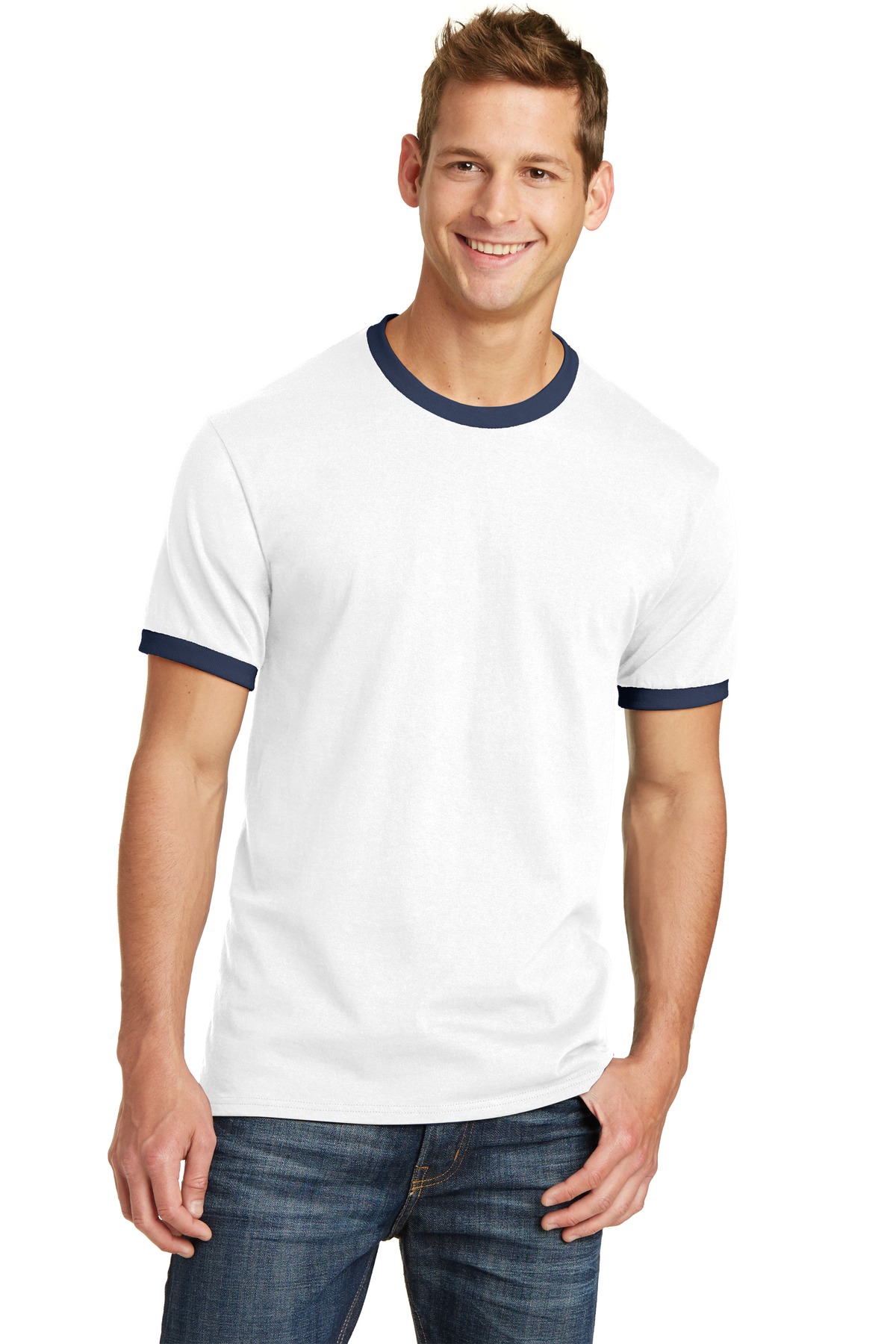 Port & Company Pc54 R Unisex Core Cotton Ringer Tee | Jiffy Shirts