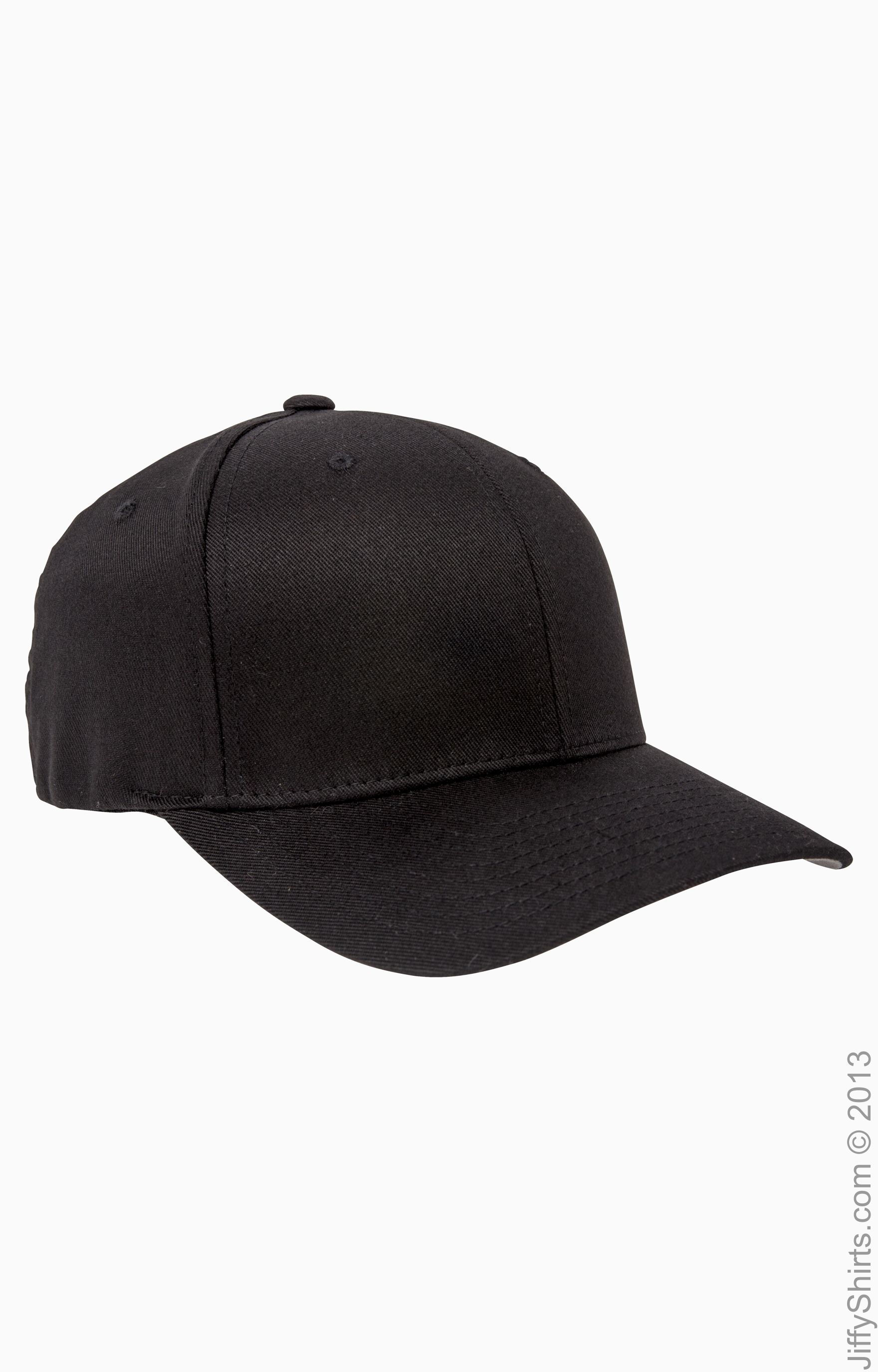 Flexfit 6277 Black Adult Wooly 6-Panel 