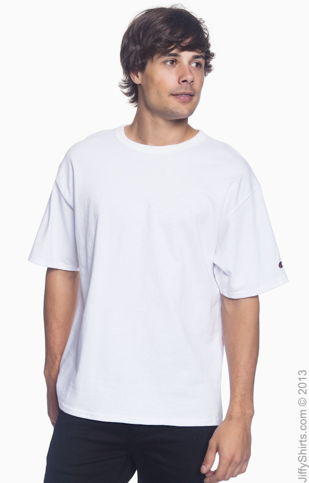 ubemandede træ Annoncør Champion T2102 White Adult 7 oz. Heritage Jersey T-Shirt | JiffyShirts