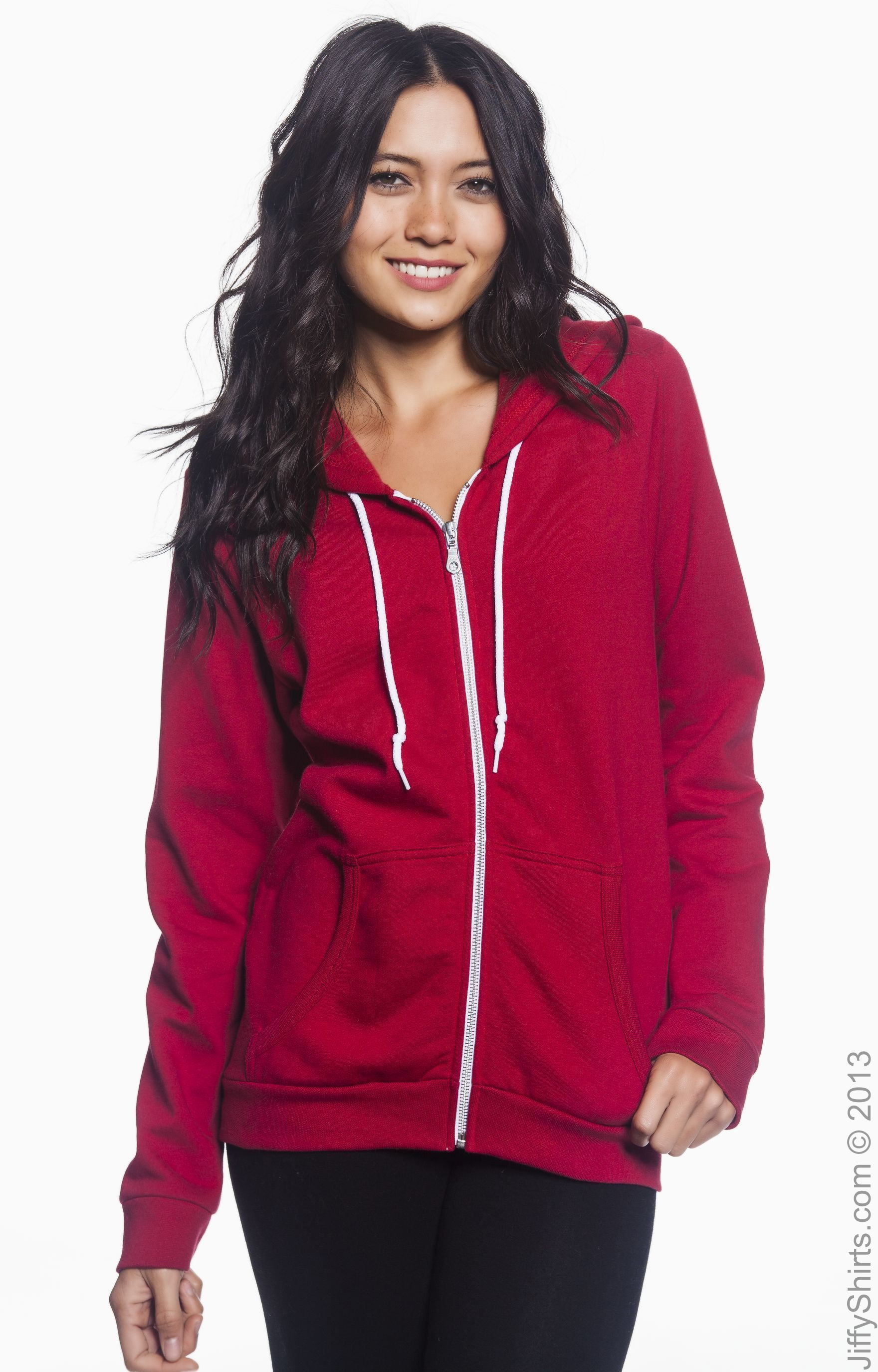 women's red zip up sweatshirt