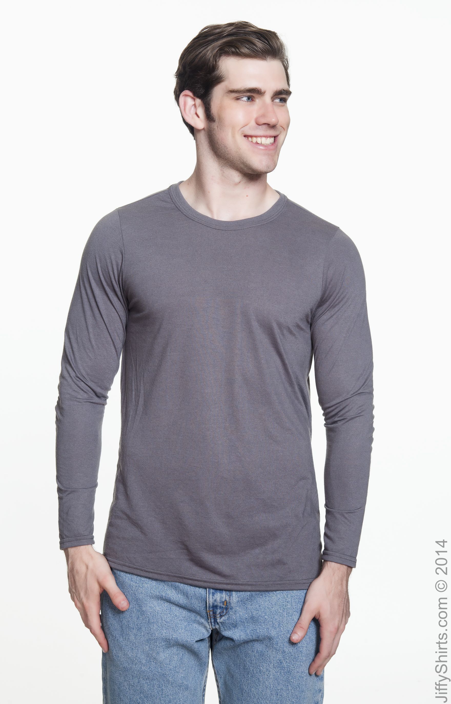 Gildan G424 Sport Grey Adult Performance Adult 5 Oz Long Sleeve T Shirt   C1E5D92F9F14F5 