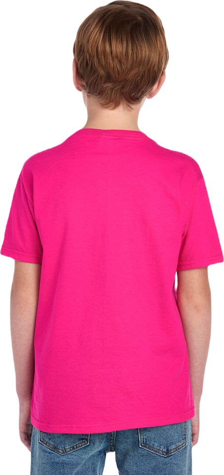 Fruit of The Loom Youth HD Cotton T-Shirt - Cyber Pink - XS