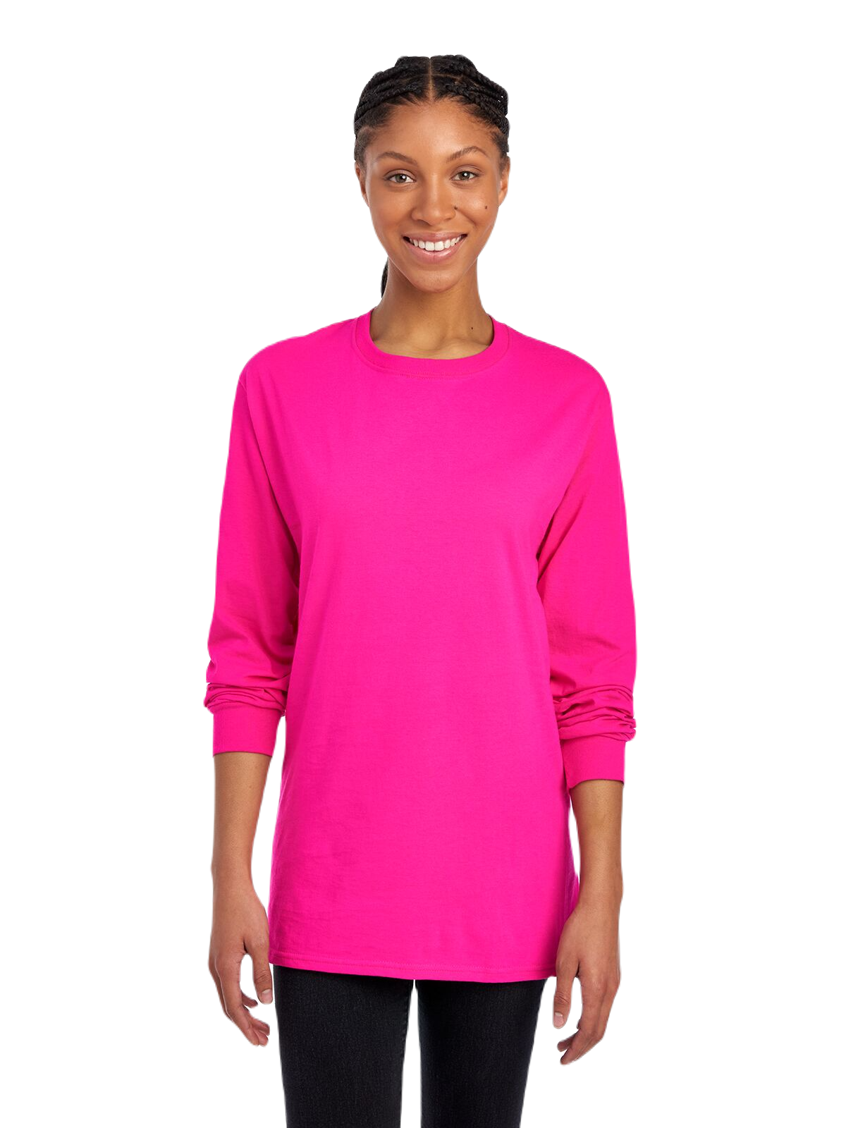 Fruit of the loom long hotsell sleeve crew neck cropped sweatshirt