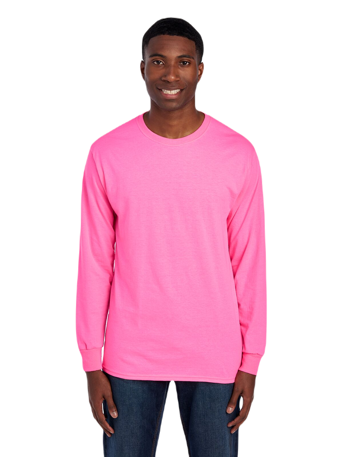 Pink long cheap sleeve t shirt