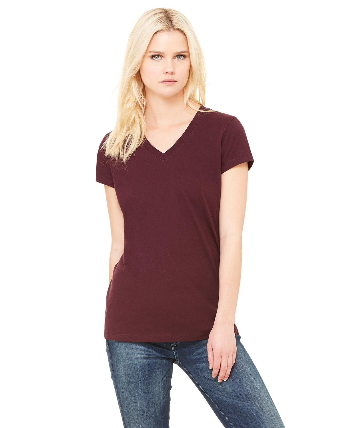 plain maroon t shirt v neck