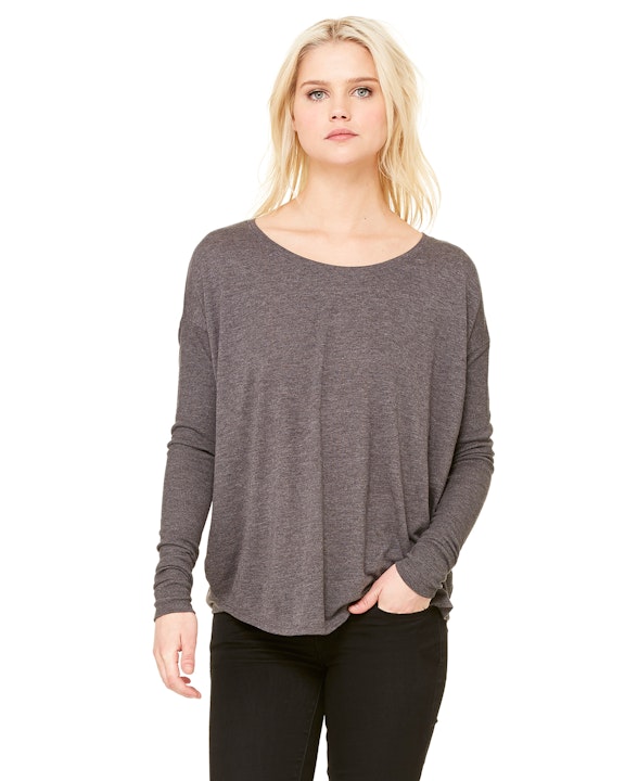 Download Bella + Canvas 8852 Ladies' Flowy Long-Sleeve T-Shirt with 2x1 Sleeves - JiffyShirts.com
