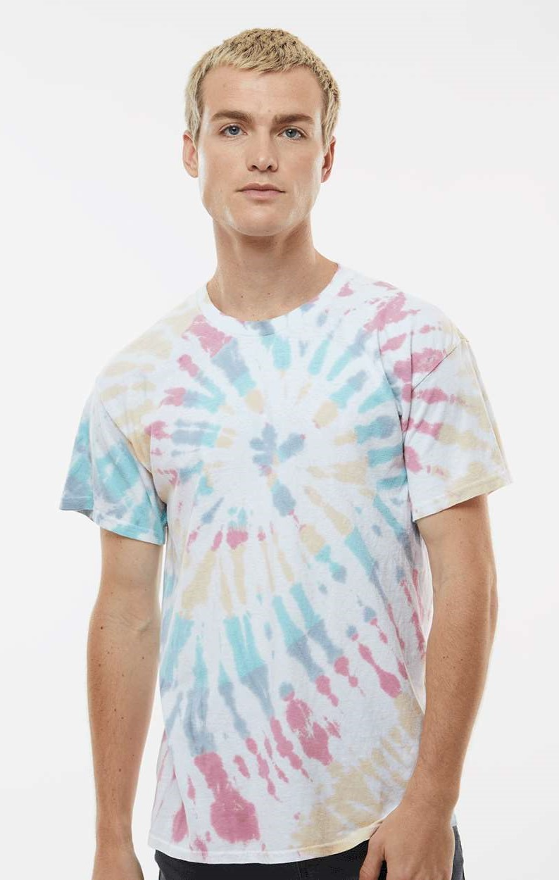 Dyenomite 200MS Multi-Color Spiral Short Sleeve T-Shirt - Dayglo - M
