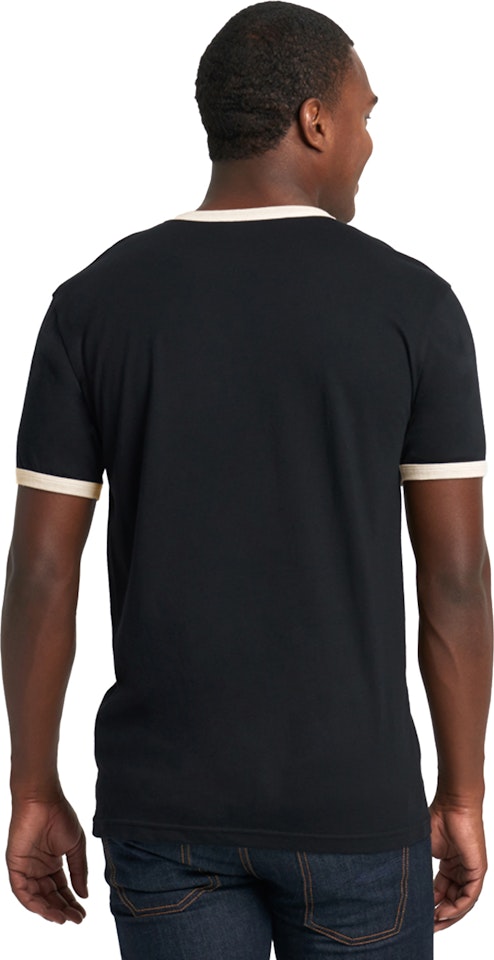 Next Level 3604 Unisex Ringer T Shirt - White/ Black - L