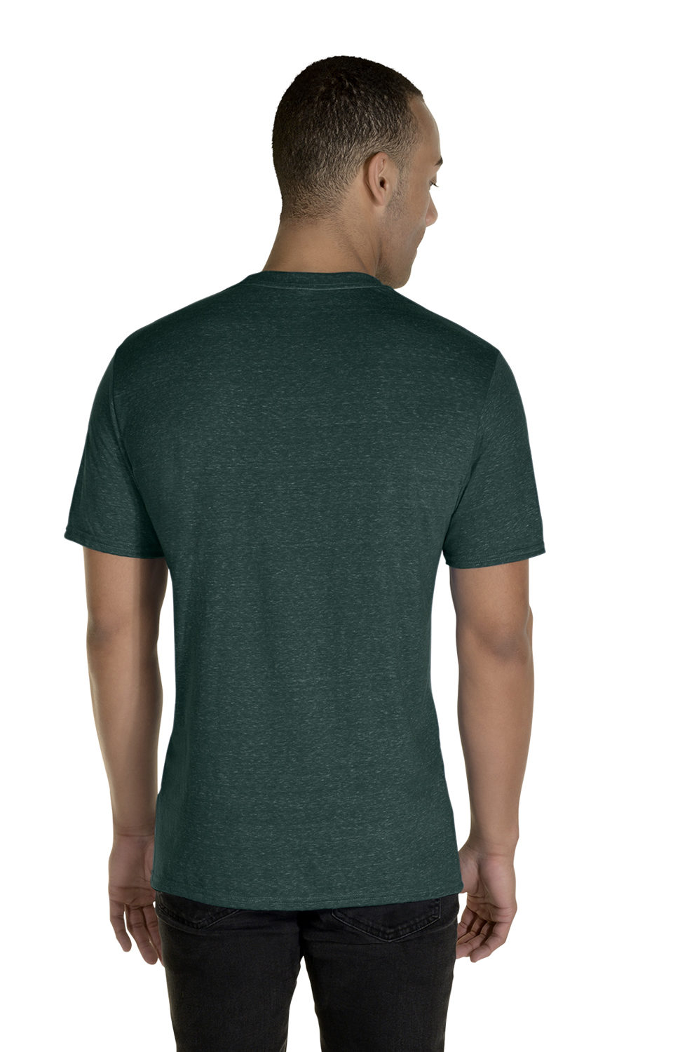 Jerzees 88MR Military Green Adult 5.2 oz., Snow Heather TShirt