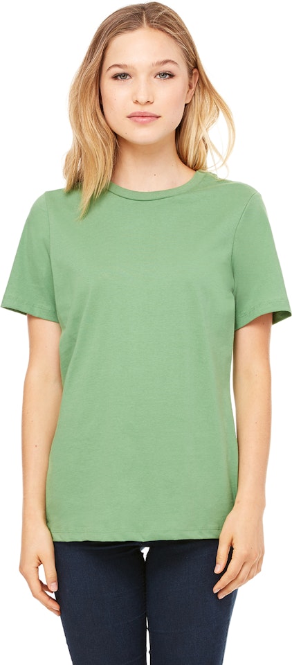 Bella + Canvas - Ladies' Jersey Short-Sleeve V-Neck T-Shirt-LEAF-S