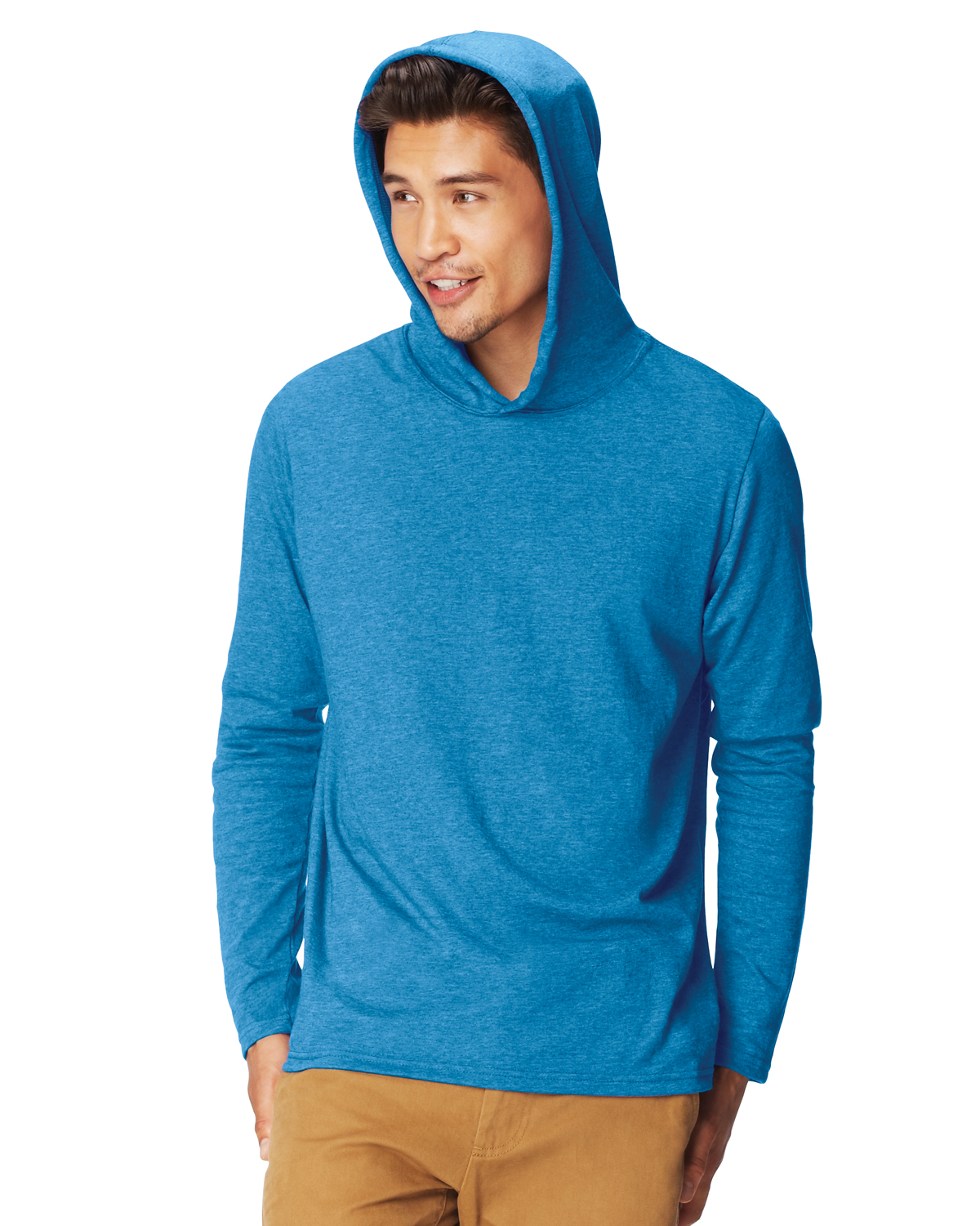 Mens Lightweight Hoodie T-Shirt Long Sleeve Hoody Tee Soft Cotton S-XL 2XL 3XL