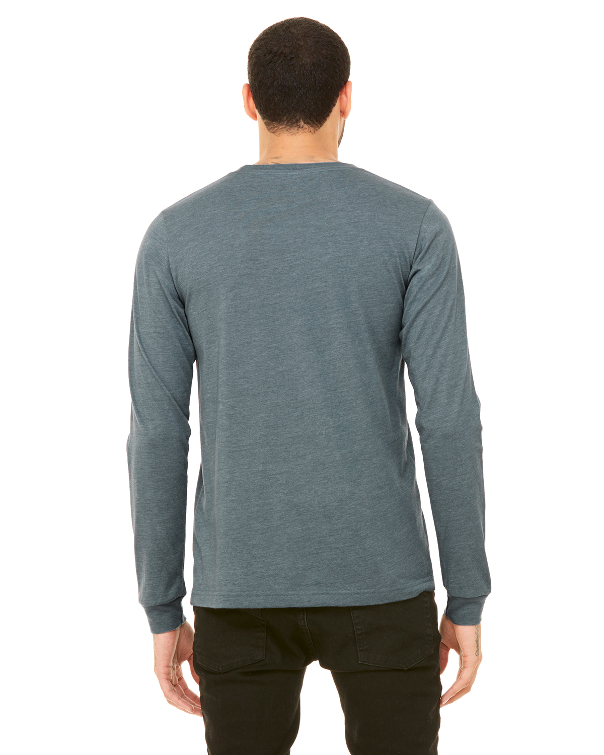 Bella + Canvas 3501 Heather Slate Unisex Jersey Long-Sleeve T-Shirt