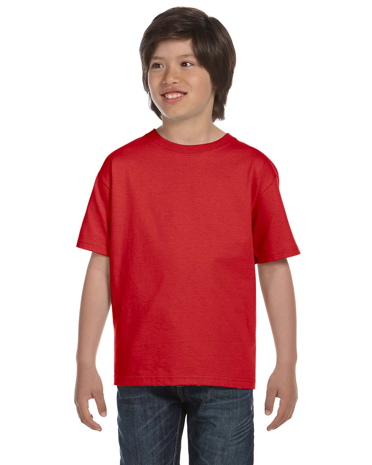 Gildan G800B Red Youth 5.5 oz., 50/50 T 