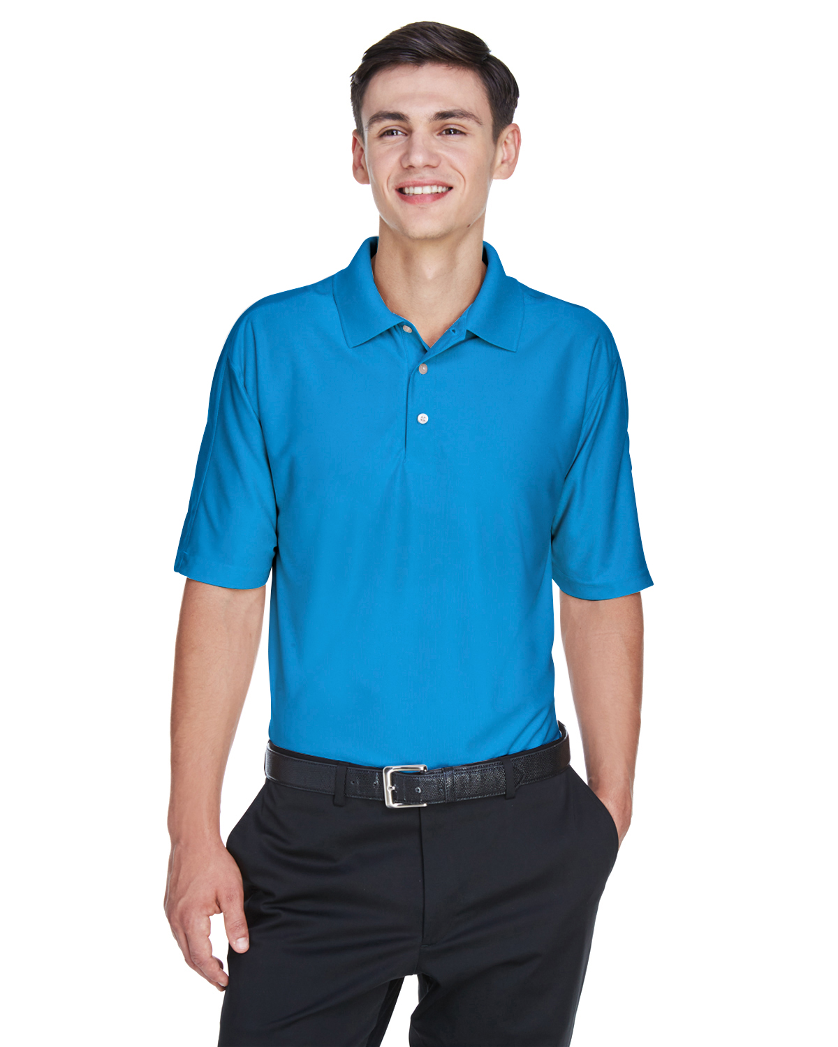 Microtextured cotton polo shirt