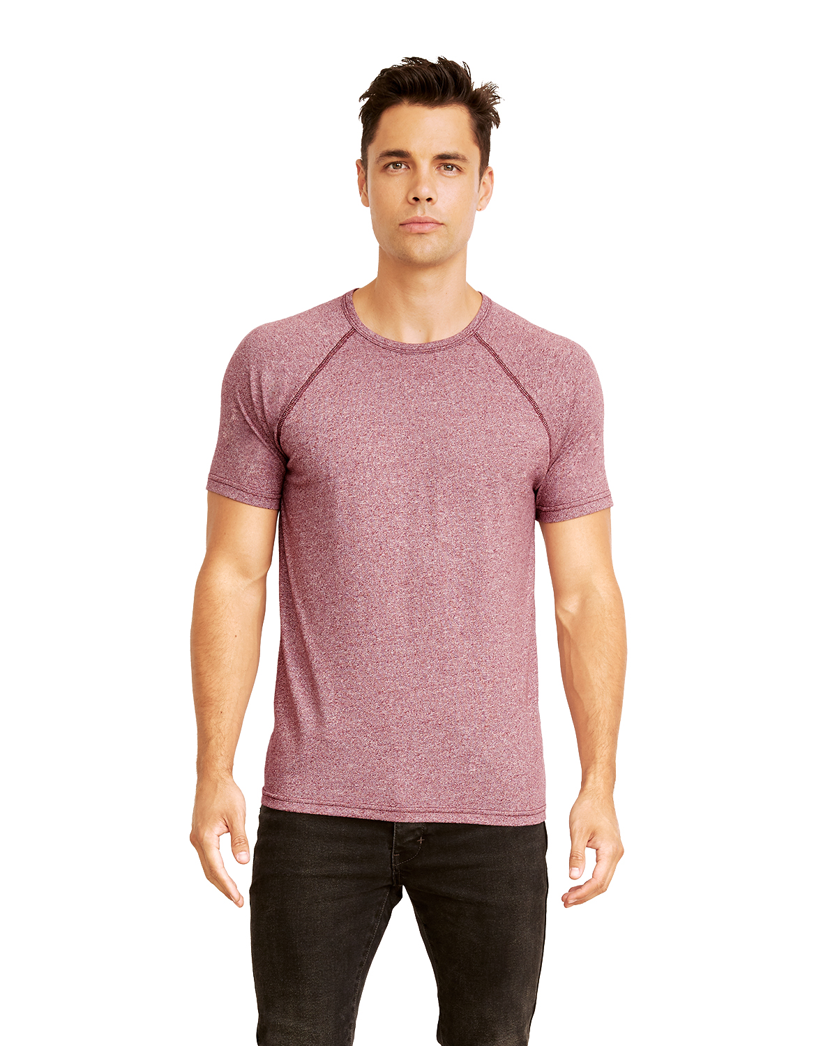 Download Next Level 2050 Light Maroon Men's Mock Twist Short-Sleeve ...