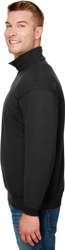 Bayside Quarter-Zip Pullover Sweatshirt in Charcoal, Size X-Large Cotton/Polyester