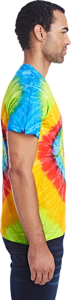  Tie Dye Shirt Multi Color Yellow Green Wild Spider Spiral  T-Shirt : Clothing, Shoes & Jewelry