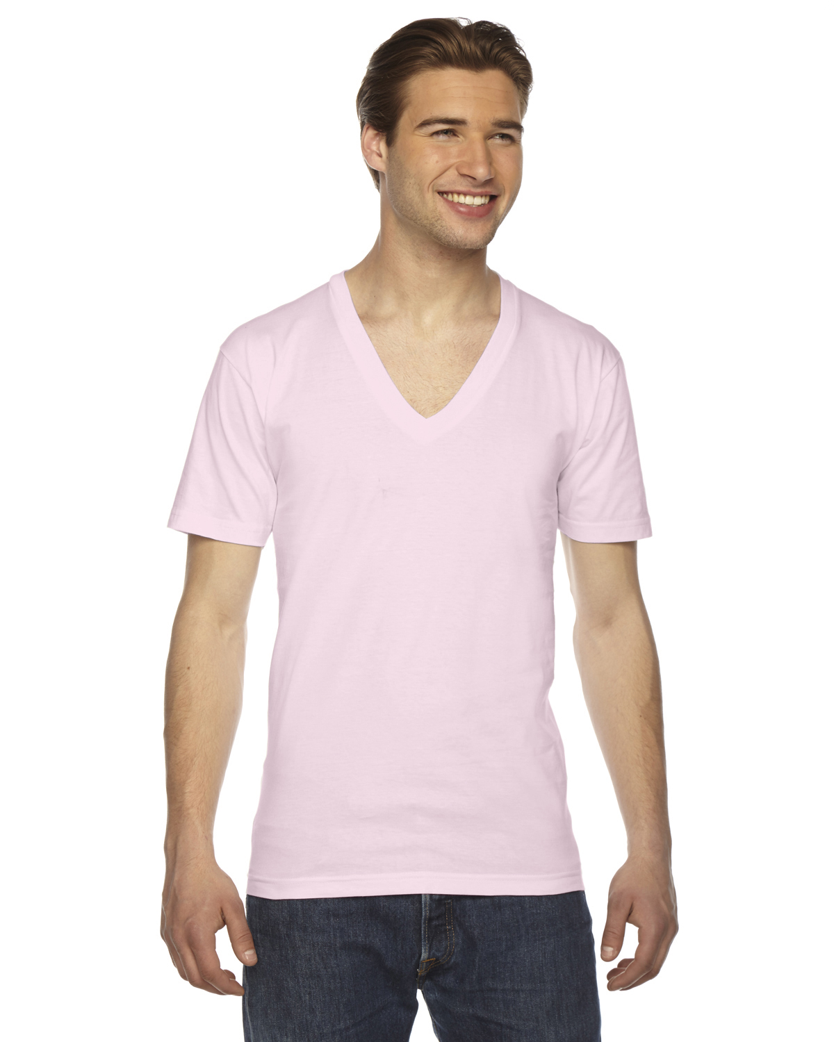 pink v neck t shirt mens