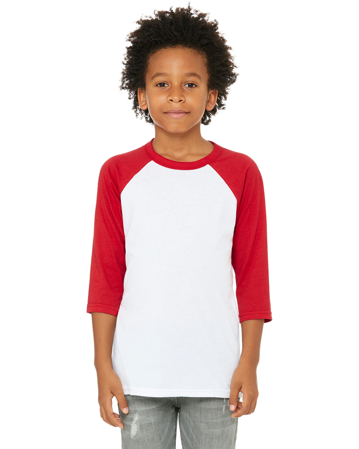Kids Jersey Raglan T-Shirt Children 3/4 Sleeve Baseball Shirt Top