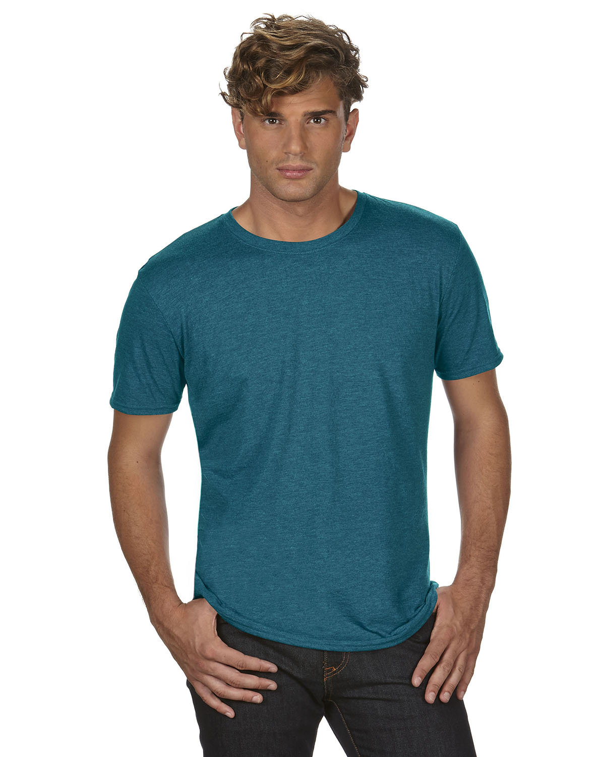 Anvil 6750 Heather Galapagos Blue Adult 