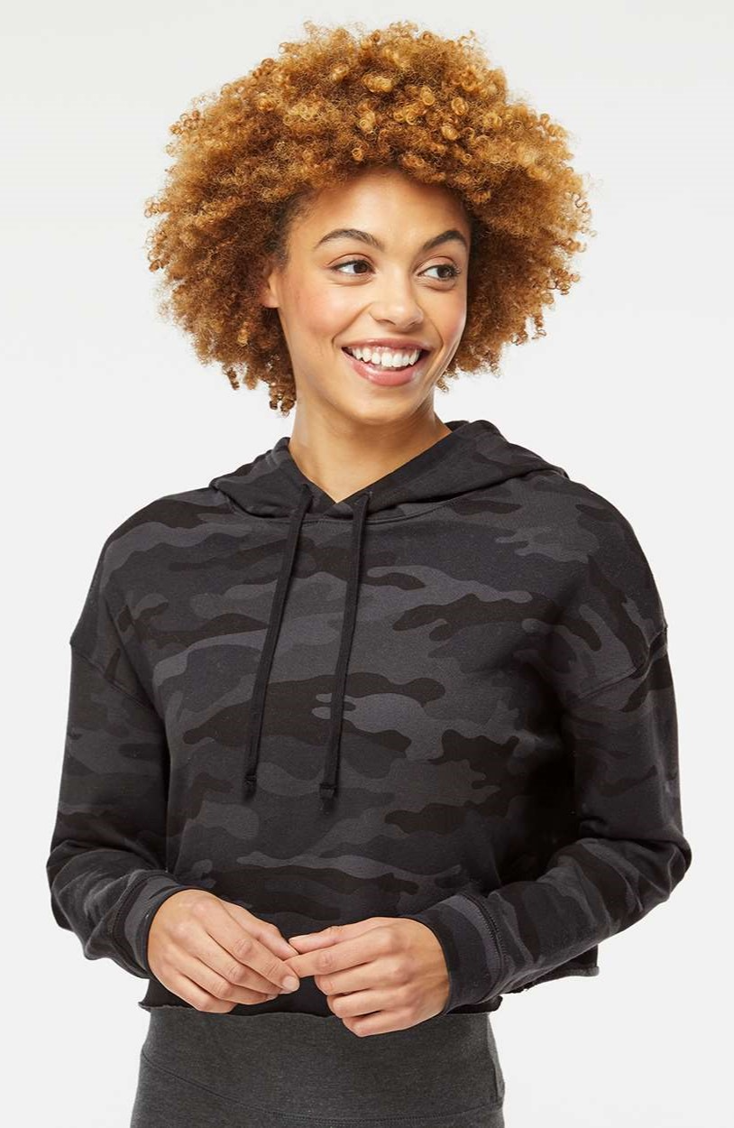 Independent Trading Afx64 Crp Women's Lightweight Cropped Hooded Sweatshirt  | Jiffy Shirts