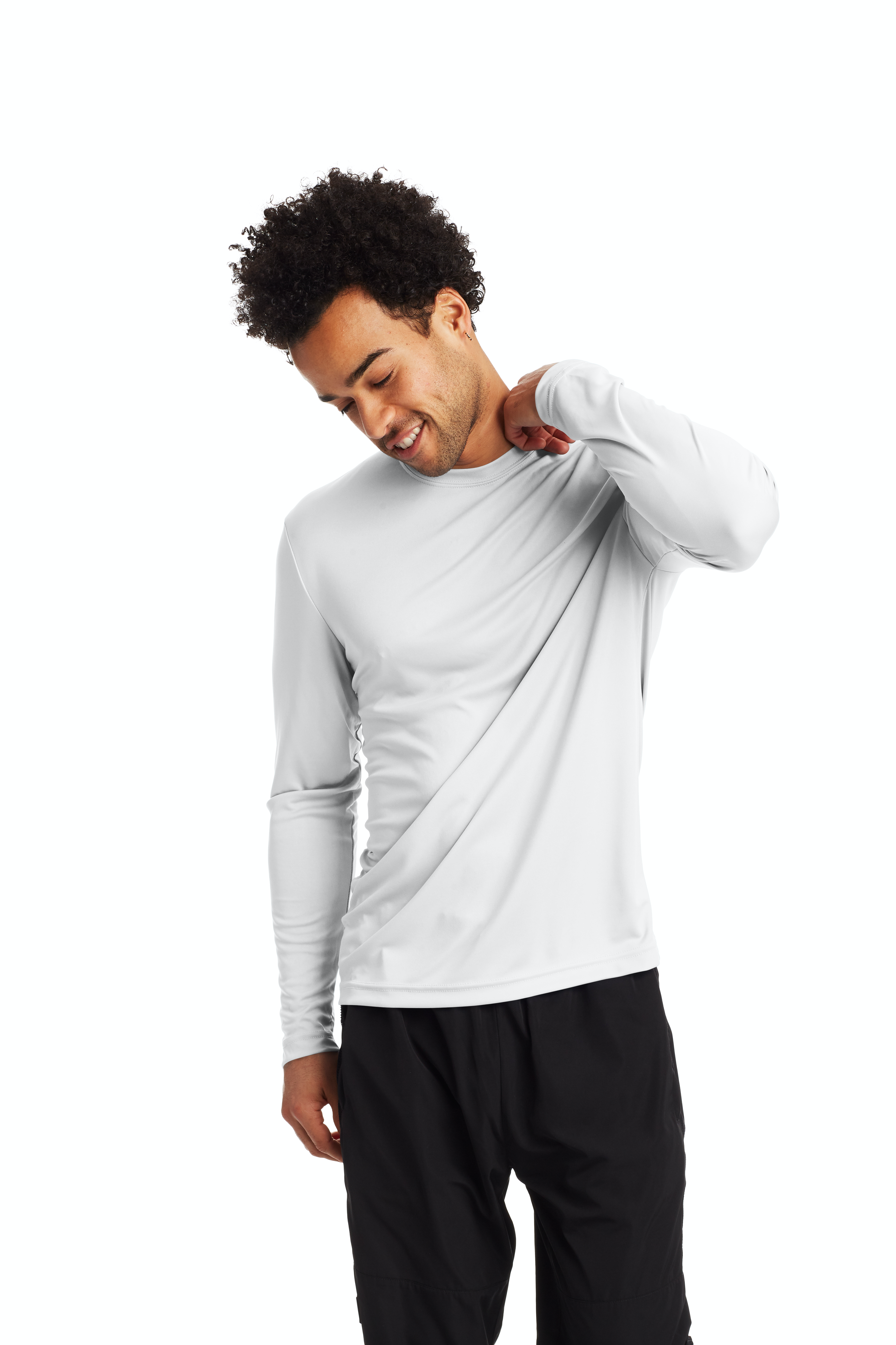 hanes long sleeve white t shirt