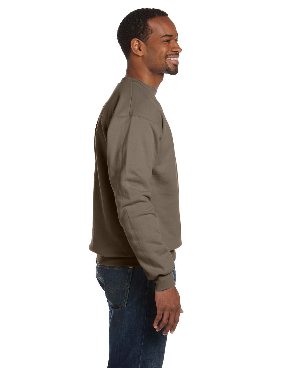 Hanes Ecosmart Crewneck Sweatshirt - Army Brown - S