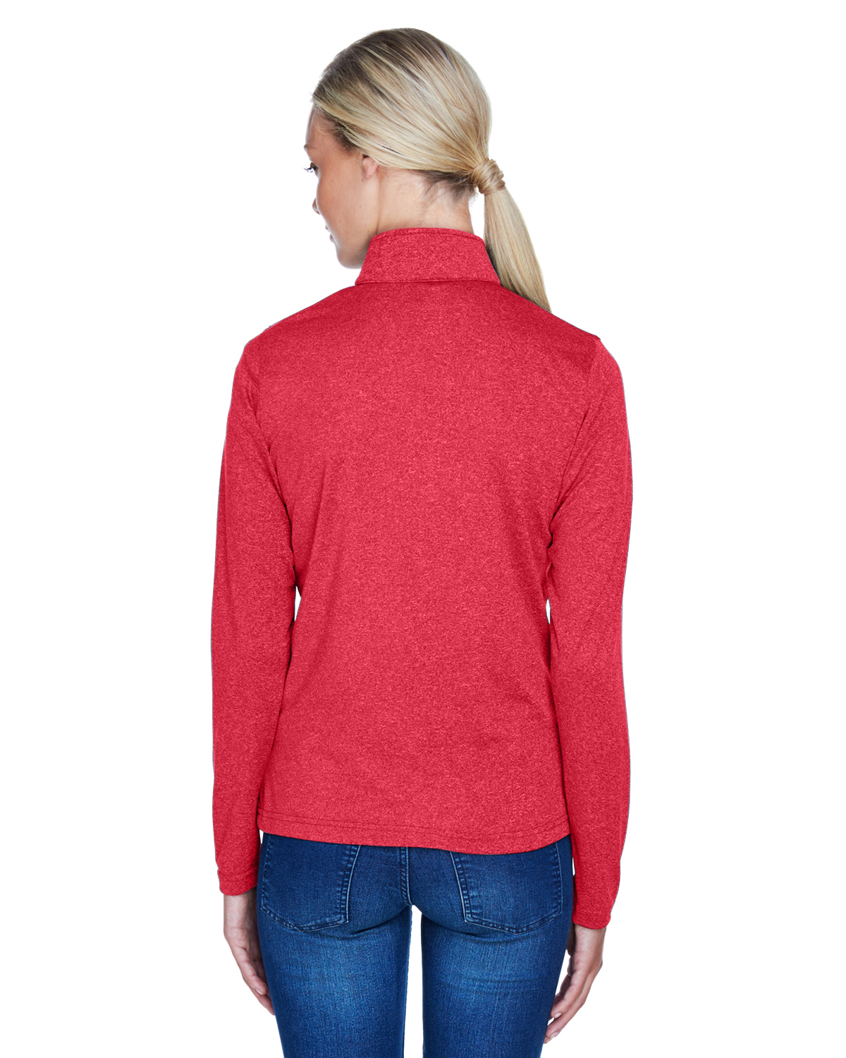 3X-Large UltraClubs Womens ULTC-8618W-UltraClub Ladies Cool & Dry Heathered P red 