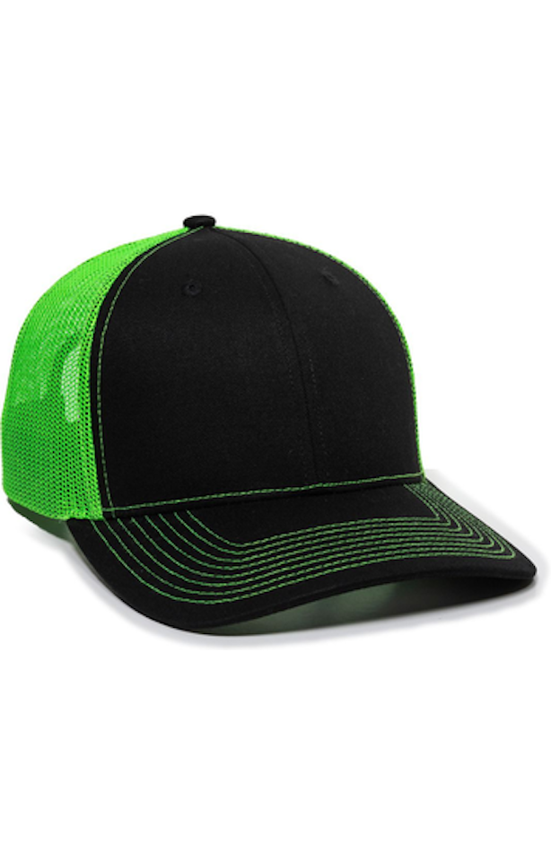 Outdoor Cap OC771 Black / Neon Green