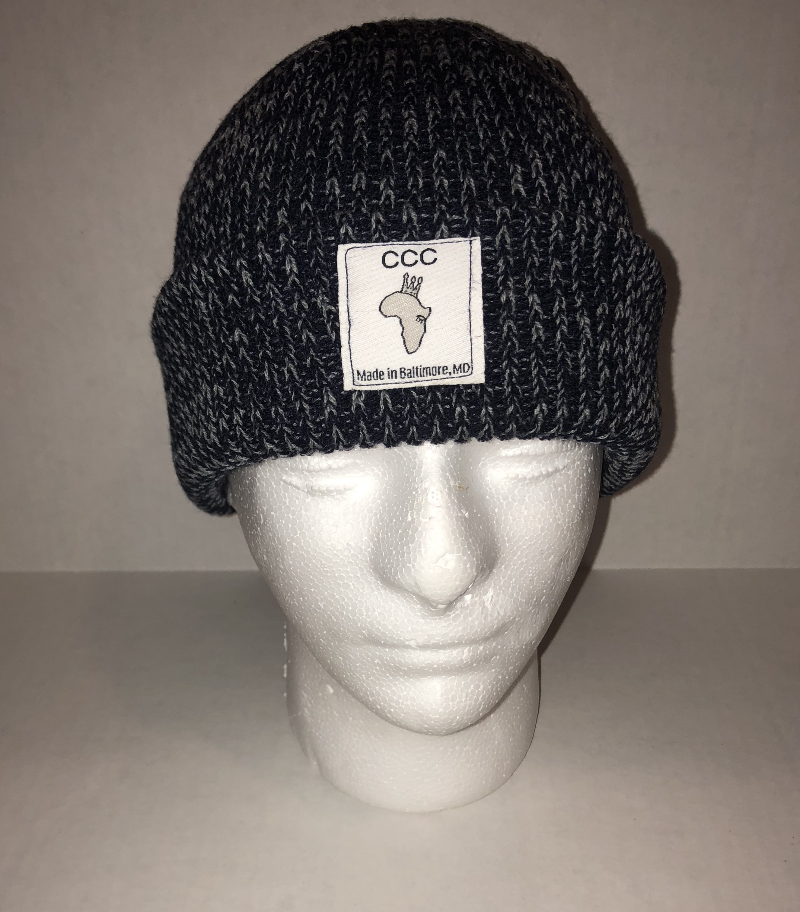 Gray Ribbed Marled Beanie 