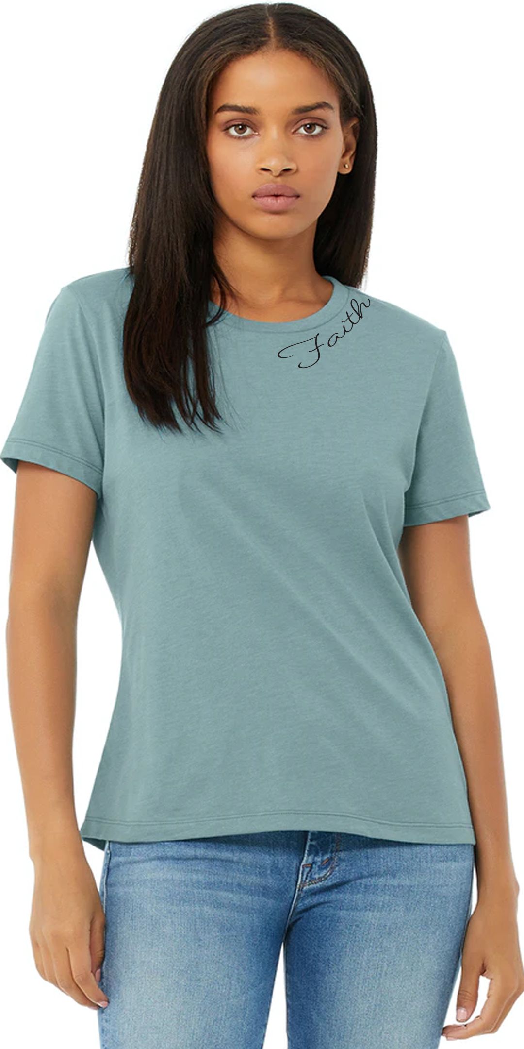 teal blue t shirt women's